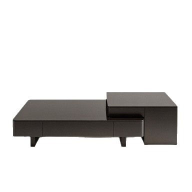 Light Luxury Tempered Glass Coffee Table, Italian Minimalist Style, Retractable Storage Tea Table, Rectangular Tea Table for Small Apartments