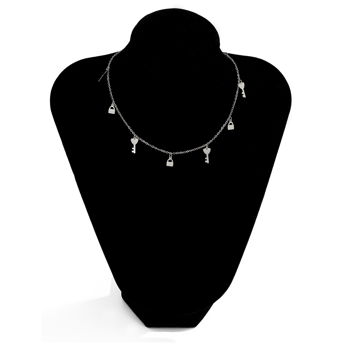Simple ethnic style geometric lock singlelayer necklacepicture6