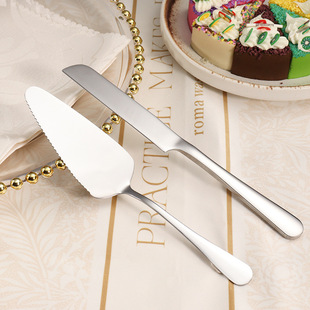 Stainless steel cake knife shovel pizza knife bread knife cake baking tool knife shovel two-piece gift box suit