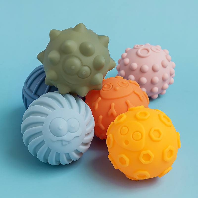 Bola de mano de goma suave bebé juguete masaje percepción pellizco llamado bola táctil traje 3-6 meses bebé mano bola