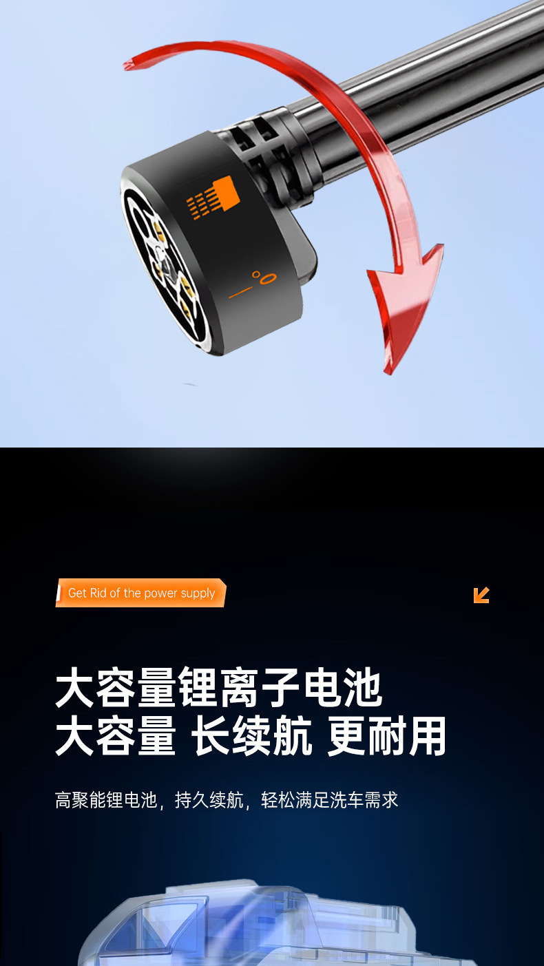 Brushless car washer high-power wireless household portable high-pressure water gun car washer household lithium battery cleaning artifact