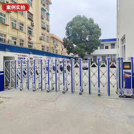 定制工厂直销大门电动伸缩门 学校小区全自动无轨铝合金伸缩门