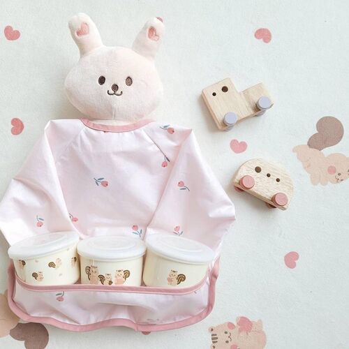 Korean ins style tpu children's waterproof reverse dressing bib baby eating bib infant smock dotdodot