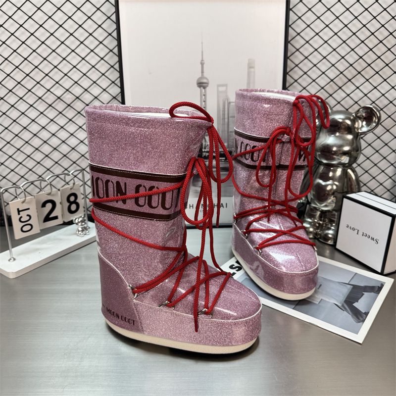 Waterproof Version of the Starry Moon Snow Boots for Women 2025 Winter New Style Mid-High Lace-Up Non-Slip Warm Ski Shoes Waterproof Version of the Starry Moon Snow Boots for Women 2025 Winter New Style Mid-High Lace-Up Non-Slip Warm Ski Shoes