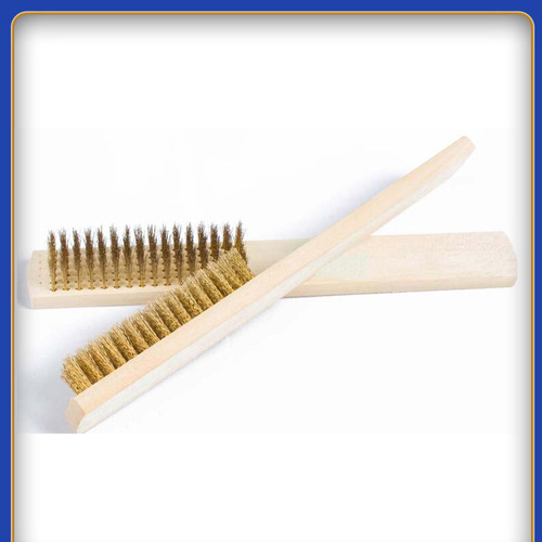 Wenwan cleaning metal rust removal wooden handle copper wire brush industrial polishing oil fume kitchen window sill cleaning brush
