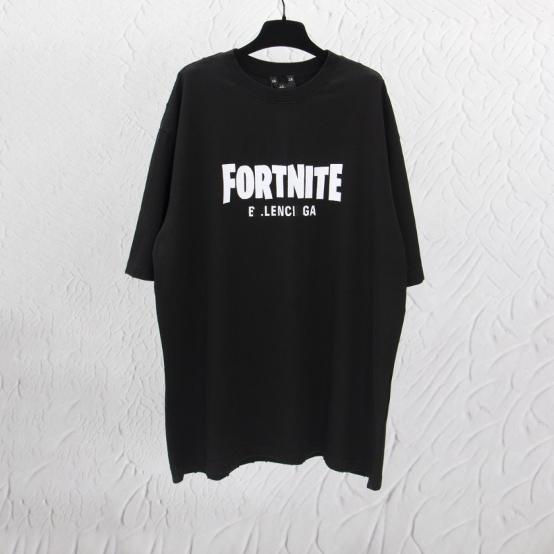 2025 Summer New Paris B Brand Fortnite Collaboration Letter Embroidery Unisex Short Sleeve T-Shirt 2025 Summer New Paris B Brand Fortnite Collaboration Letter Embroidery Unisex Short Sleeve T-Shirt