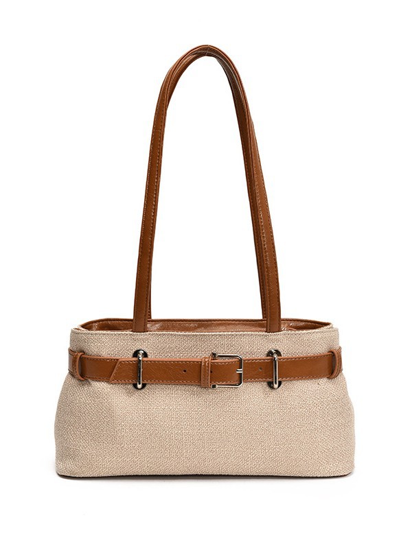 Bolso de mano de diseño de nicho para mujer 2025 verano nueva costura de moda bolso de hombro de color de contraste bolso de viaje coreano
