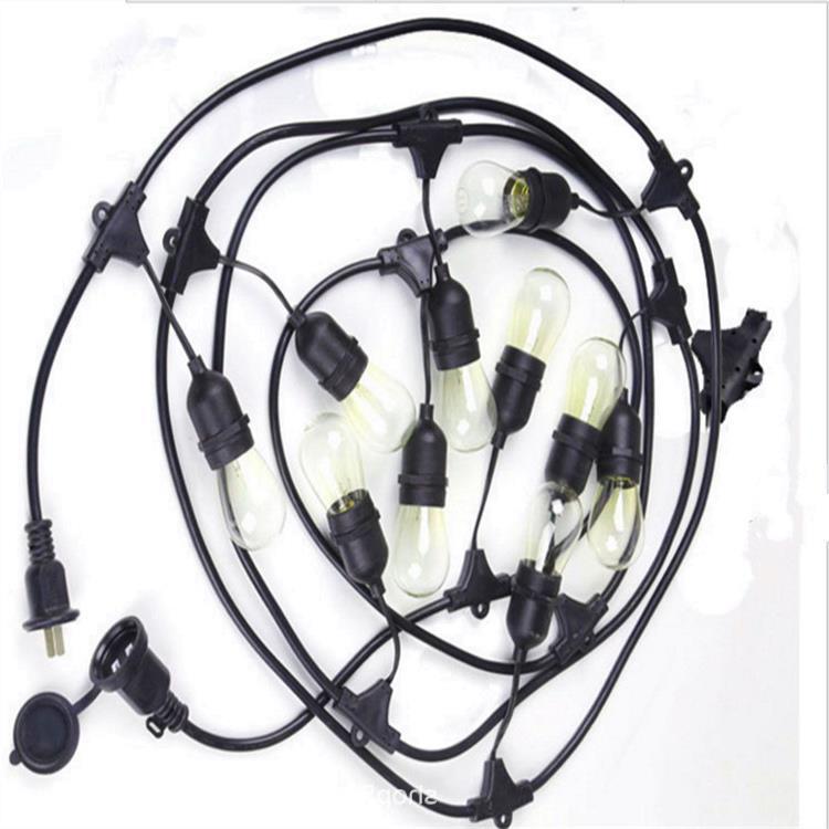 批发欧标户外防水S14灯串线E27 E26庭院餐厅婚礼装饰大棚养殖串灯