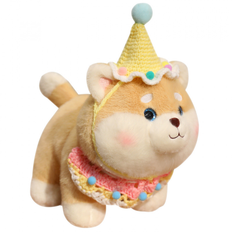 Bonita muñeca de bambú, pastel de cumpleaños, sombrero de bambú, muñeca de peluche, juguetes de peluche para niños, regalo de cumpleaños tranquilizador