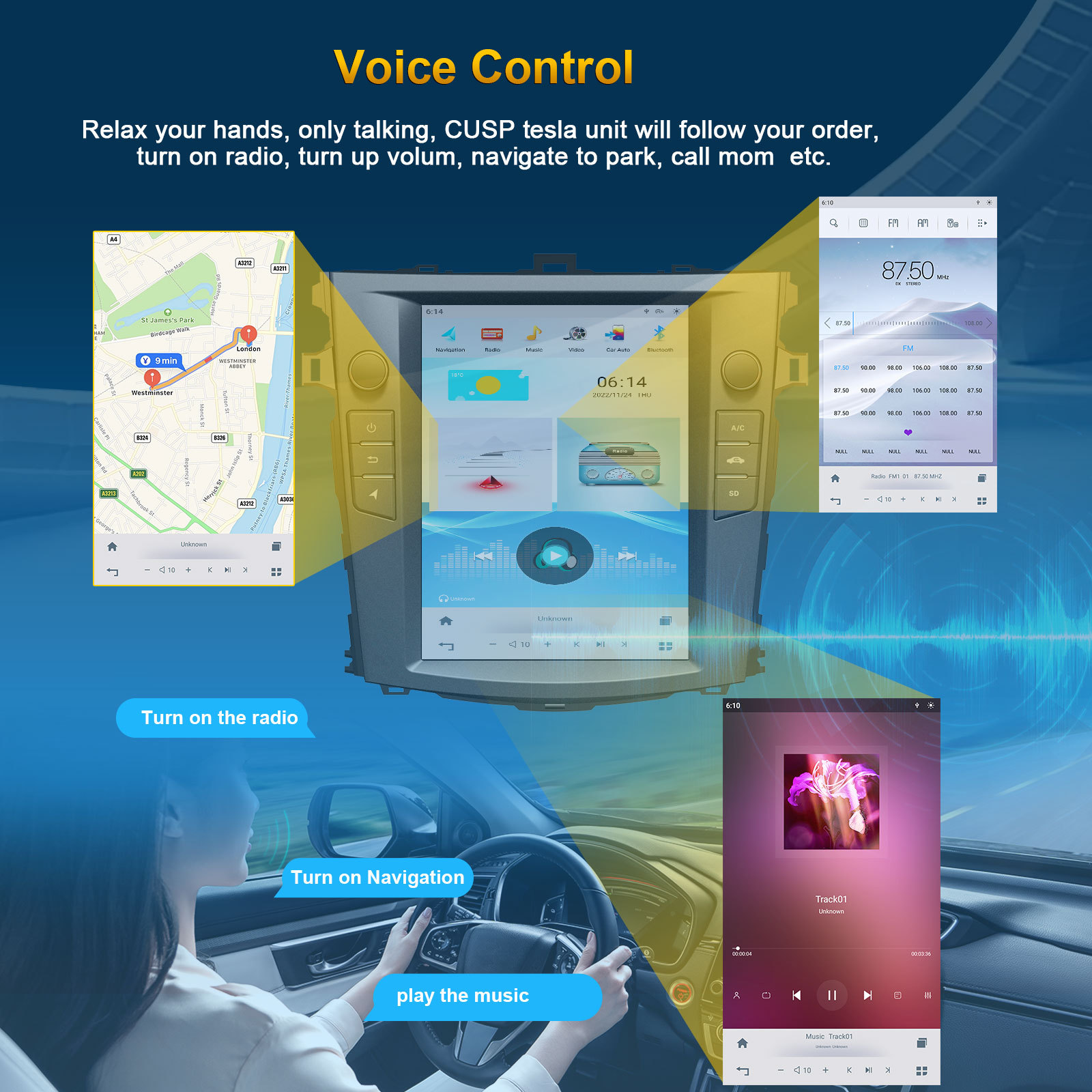 Toyota Corolla 2007-2012 Vertical Screen 10.4 inch Android Navigation