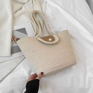 Cotton Bucket Bag Women's Bag New 2022 Winter Cotton Woven Bag Internet Popular Korean-style All-match Shoulder Crossbody Bag