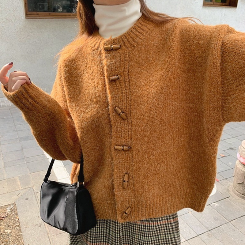 早秋针织开衫外套女春秋宽松慵懒高级感2025年新款上衣复古毛衣厚|undefined