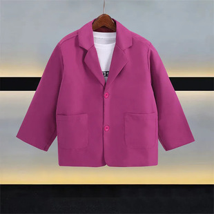 Spring 2024 New Arrival Kid Dress Elegant White Korean Style Children's Suit Jacket Girls' Fashionable Top Trendy Style