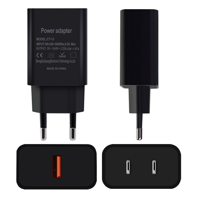 Cargador de Pared para Teléfono Móvil Estándar Europeo 5V2A ABS Carga rápida para Teléfonos Móviles Android