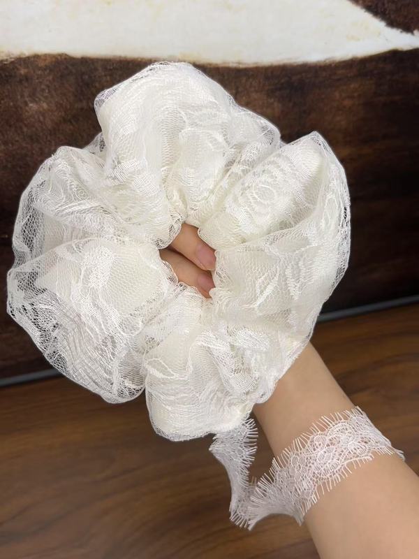 Tianzongと同じスタイルの特大ヒョウ柄ヘアリング、二層メッシュデザイン、大腸リング、高級ヘビーデューティーヘアアクセサリー|undefined