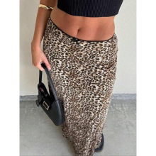 D 32781 Leopard Print Midi Skirt �������ư�����ȹ�羳��