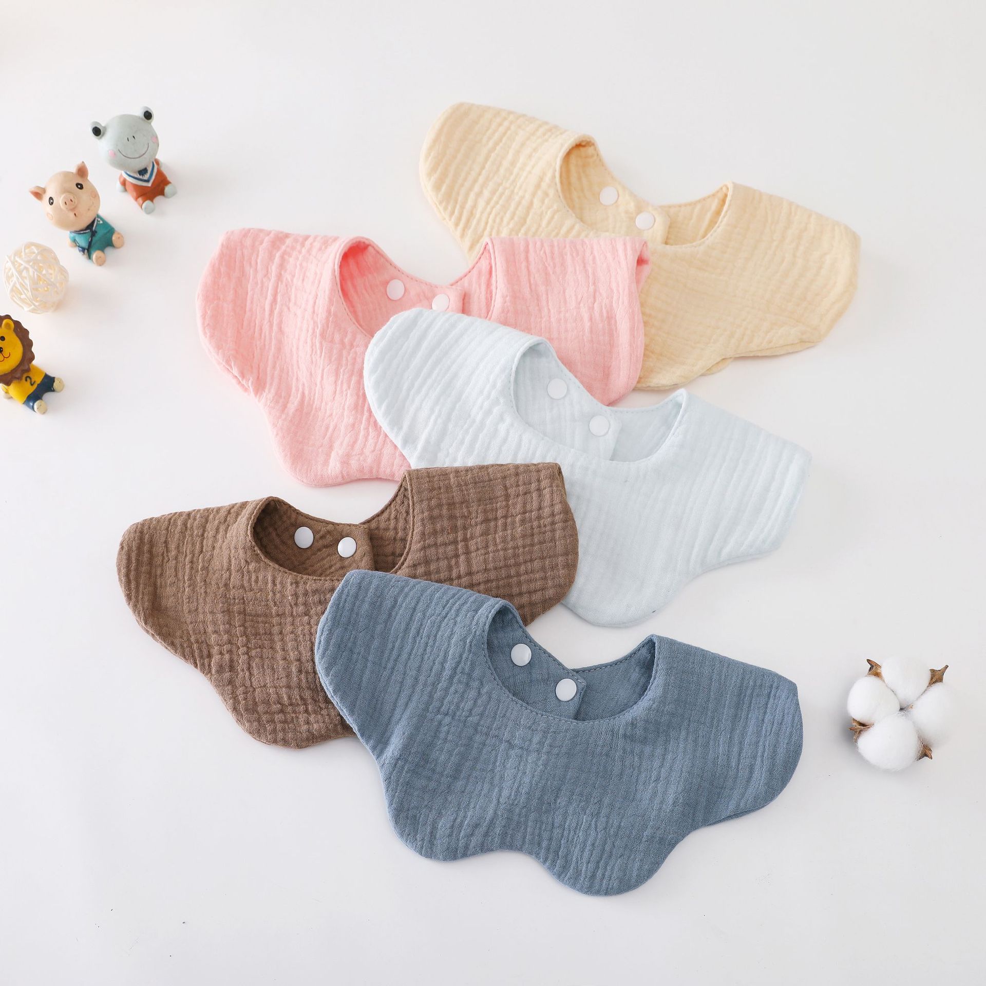 New 6-Layer Saliva Towel Baby Type a Pure Cotton Petal Baby Bib Kidsren's Cloud Bib