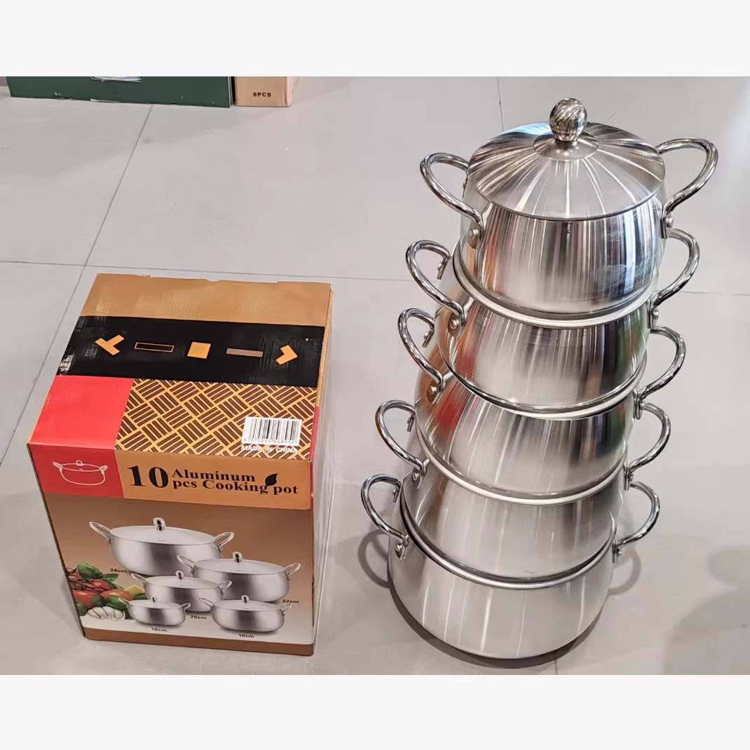 Foreign trade casserole 10-piece set Middle East Africa explosions soup pot suit 16/18/20/22/24CM five-piece set