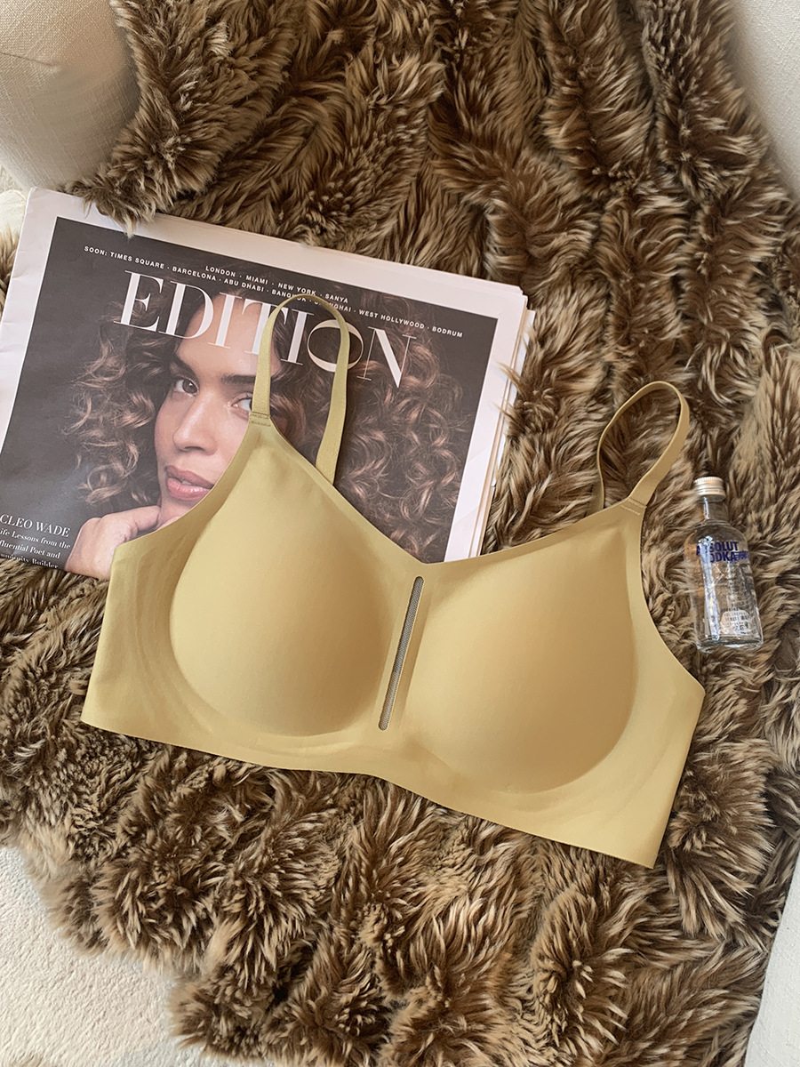 Ropa interior sin costuras japonesa pecho grande delgado y pecho pequeño pecho anti-flacidez Sujetador deportivo inalámbrico 1007