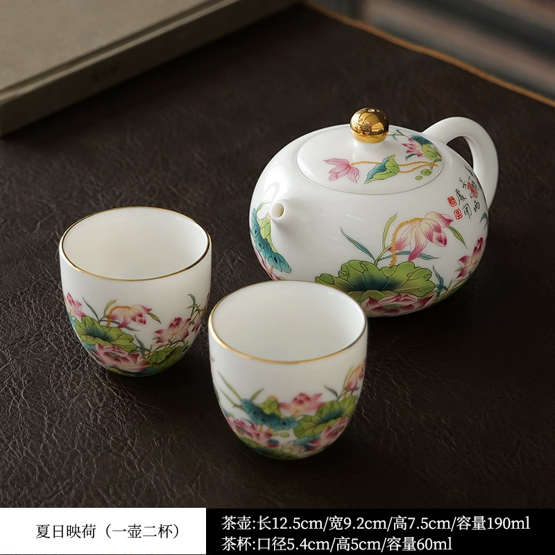 Ceramic teapot, sophisticated tea set, tea cup, light luxury style