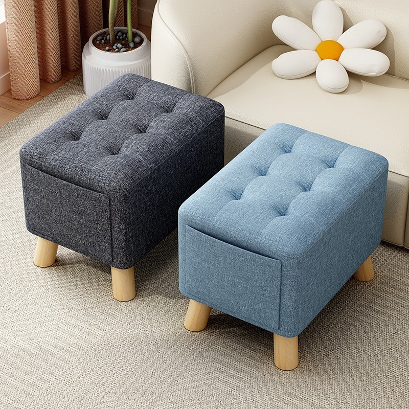 Small Stool for Home Use in the Living Room, Low Stool-Like Coffee Table Sofa Stool, Sturdy and Durable Shoe-Changing Stool, Sitting Ottoman