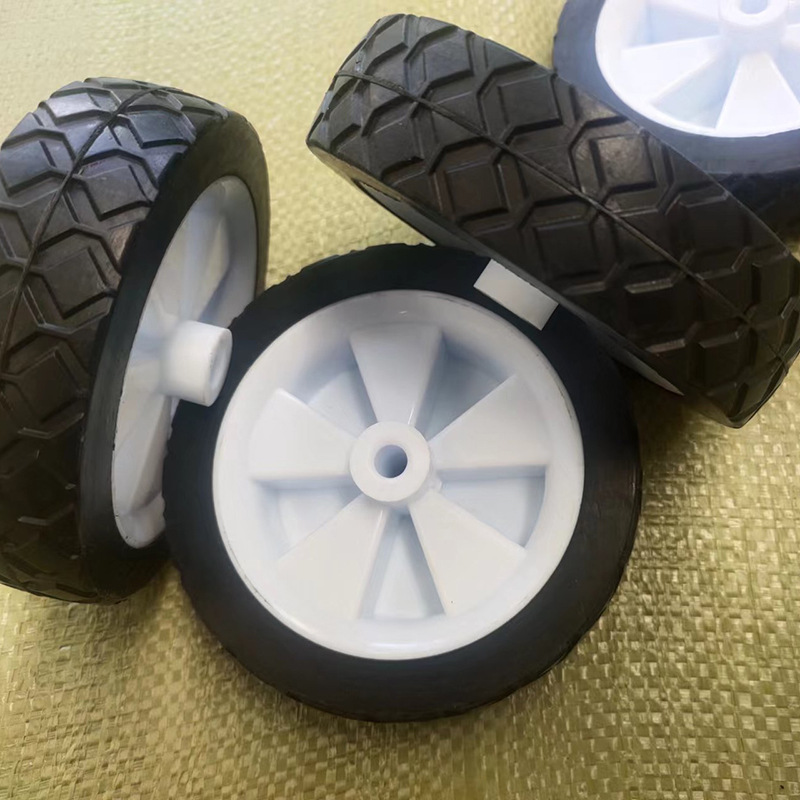 山东厂家供应5寸橡胶实心轮 制作多种钓鱼车小拖车布兜子车轮子