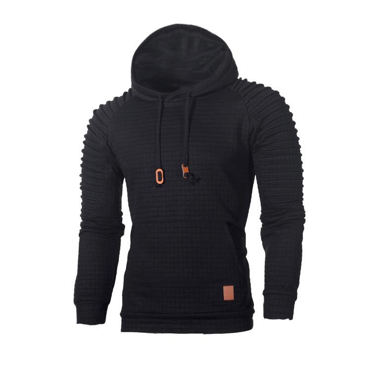 New Autumn and Winter New European and American Men's Jacquard Striped Sweatshirt Long Sleeve Sweatshirt Warm Color Hooded Sweatshirts Jacket