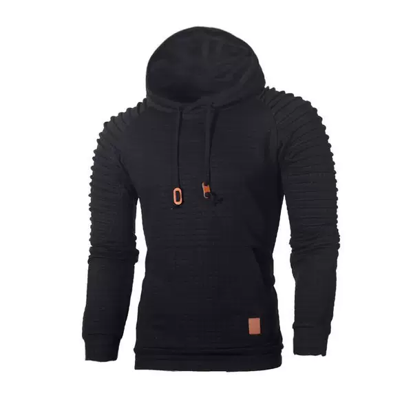 New Autumn and Winter New European and American Men's Jacquard Striped Sweatshirt Long Sleeve Sweatshirt Warm Color Hooded Sweatshirts Jacket