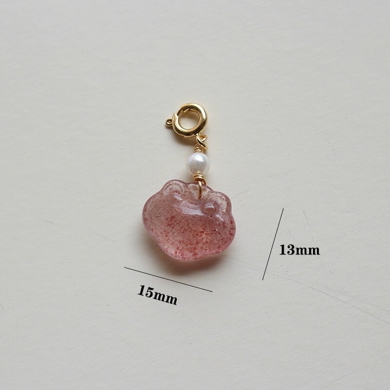 ストロベリークリスタルブレスレット、蓮の実如意、パンプキン貔貅、ひょうたん、熊の手、クリスタルペンダント、ブレスレット、アクセサリー、幸運を呼ぶ|undefined