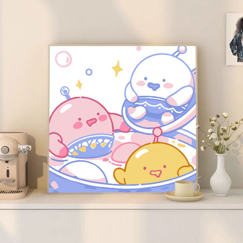 漫画 Q バージョンエッグマンパーティーシリーズ DIY デジタル油絵子供の手作り着色油絵装飾品卸売|undefined