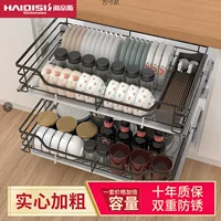 Hades Black 304 Корзина для вытягивания из нержавеющей стали Кухонный шкаф Двухслойный буфер с открытой дверью для посуды Шкаф с ящиком Оптовая продажа