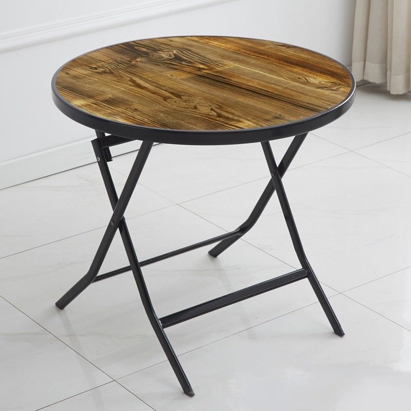 Mesa redonda plegable mesa cuadrada simple al aire libre mesa de comedor al por mayor mesa de alquiler de casa mesa de hierro forjado portátil cabina pequeña mesa cuadrada