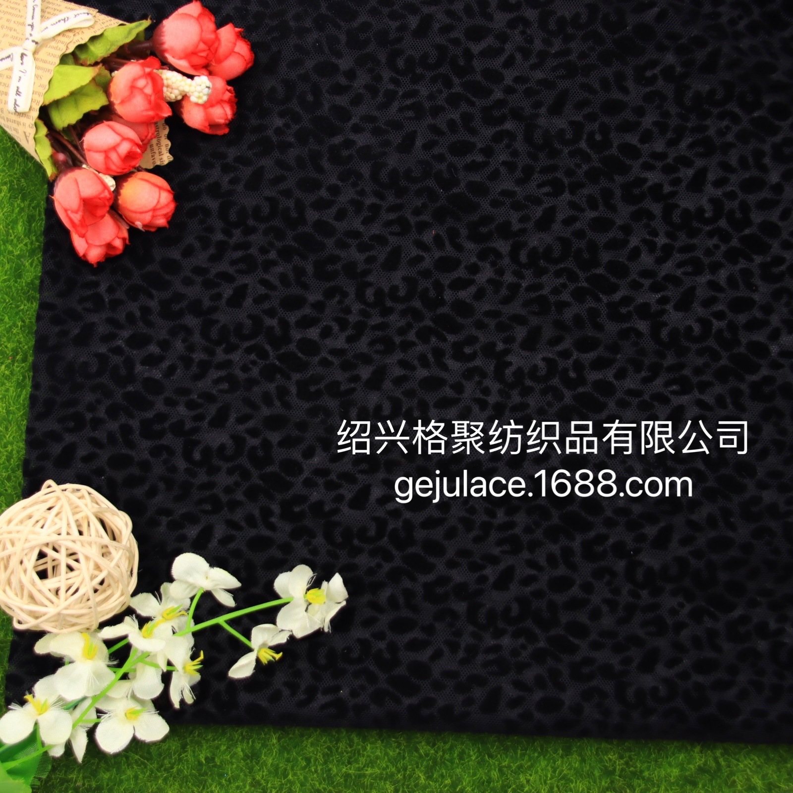2021网眼面料植绒豹纹印花 斑点 女装全涤网纱 童装连衣裙 舞台装