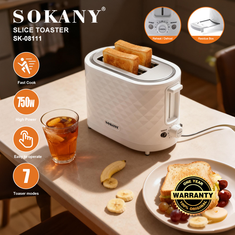 Export Sokany08111 Toaster Household Breakfast Machine Fully Automatic Baking Bread Machine Slice Toaster