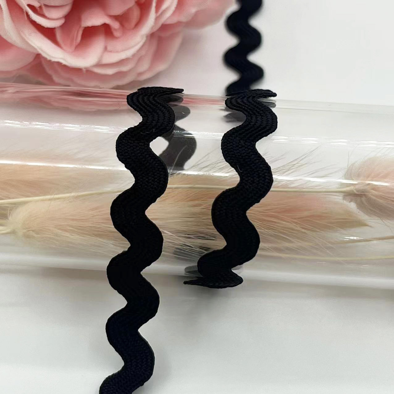 5mm onda de color sólido en forma de S borde curvo de encaje cortina de cinta sombrero ropa para niños accesorios de boda accesorios de ropa en stock