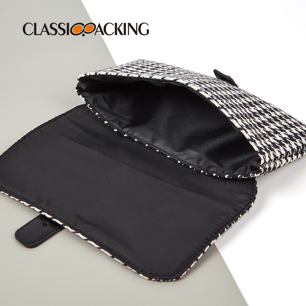 Bolso de alto grado del todo-fósforo de las mujeres del embrague de aspecto alto bolso multifuncional del almacenamiento del houndstooth bolso de la identificación del monedero de la moneda