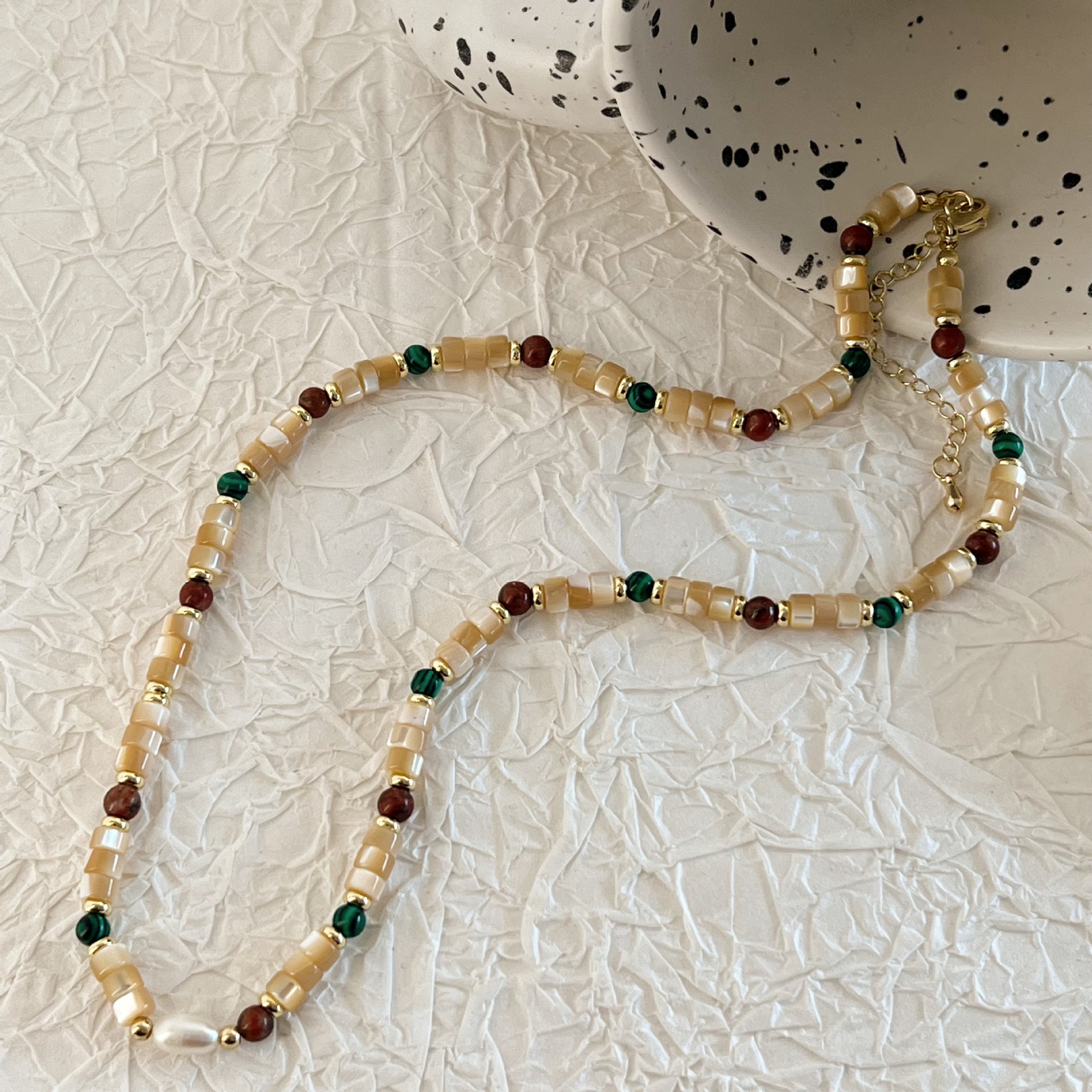 Geometric Pattern Simple Style Geometric Freshwater Pearl Shell Plating 14K Gold Plated Women's Necklace