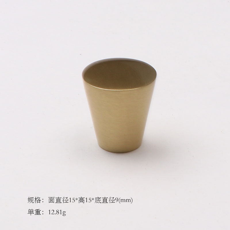 純銅新中国式テーパー取っ手中実単孔引き出しドア家具金物銅取っ手戸棚たんすドア取っ手|undefined