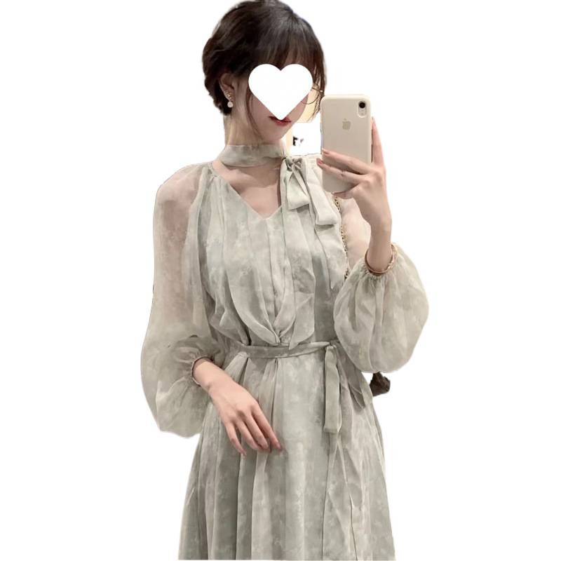 温柔风碎花连衣裙女2025早秋季新款法式高级感收腰气质仙女长裙子|undefined