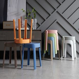 Simple Plastic Stool Windmill Stool Extra Thick Household Adult Living Room Round Stool High Stool Economical Storage Small Stool Chair
