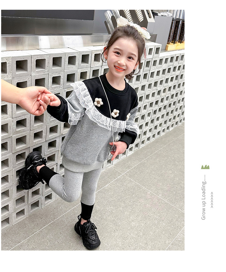 Dräi Blummen Ënnerwäsch 2024 Fréijoer Nei Moudeg Kanner- a Meedercher Sport Zweedeel Set_voghion.com