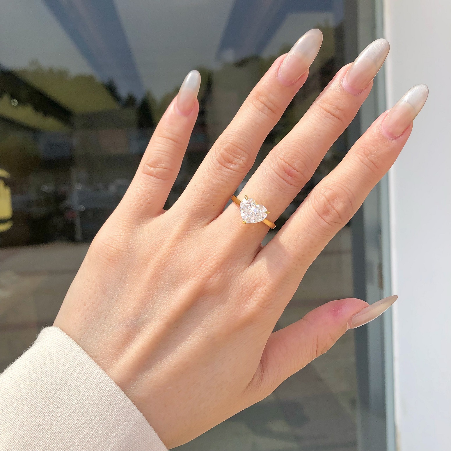 6g Weight Zircon Inlay Material Rings Classification 5, 9 Ring Size 1 Piece Quantity Holiday, Daily Occasion 925 Sterling Silver Material Geometric, Heart Shape Pattern Women's Gender Plating, Inlay Design Elegant Style 925 Sterling Silver Zircon Geometric Heart Shape Rings 17