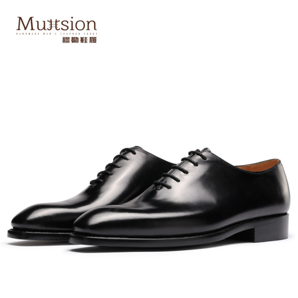 T01301 [Dropshipping] One-Piece Leather Oxford Shoes for Men, Business Formal Leather Shoes, British Lace-Up Men's Shoes