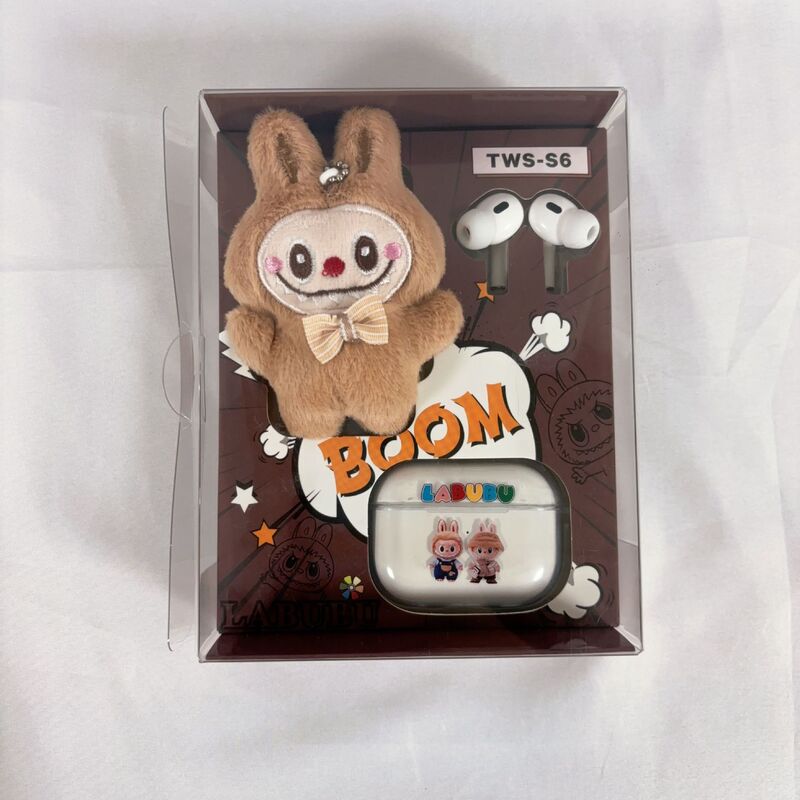 外贸TWS毛绒LABUBU蓝牙耳机无线入耳式运动降噪耳机挂件组合批发|undefined