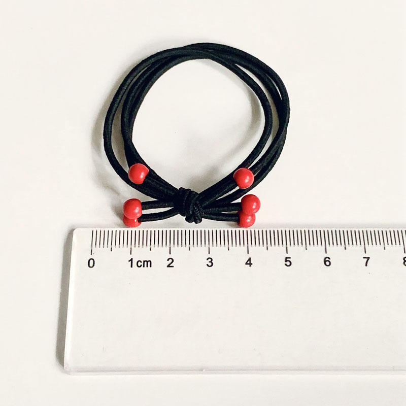 Cuerda de pelo Corea del Sur simple tres en uno banda de goma de cuentas Rojas niños adultos banda de pelo lindo cubierta de cuero pequeñas cuentas de colores tocado cuerda de pelo