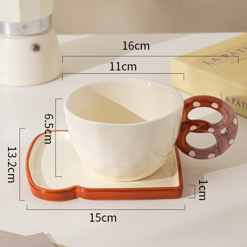 Creativo de cerámica europea taza de café plato conjunto de pan bandeja taza de desayuno casera de gran capacidad taza de agua