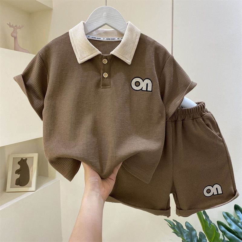 Solid color thin summer children's set for boys