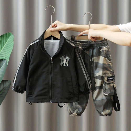 1090 Boys Sports Suit Spring and Autumn  New Children's Handsome Boys Trendy Cool Handsome Western Style Autumn Trend