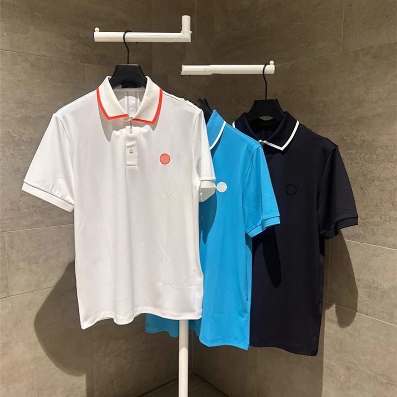 24 New Summer Men's Clothing Korean Golf Quick-Drying Sports Business Formal Lapel Half-Buttoned Short-Sleeved Trendy