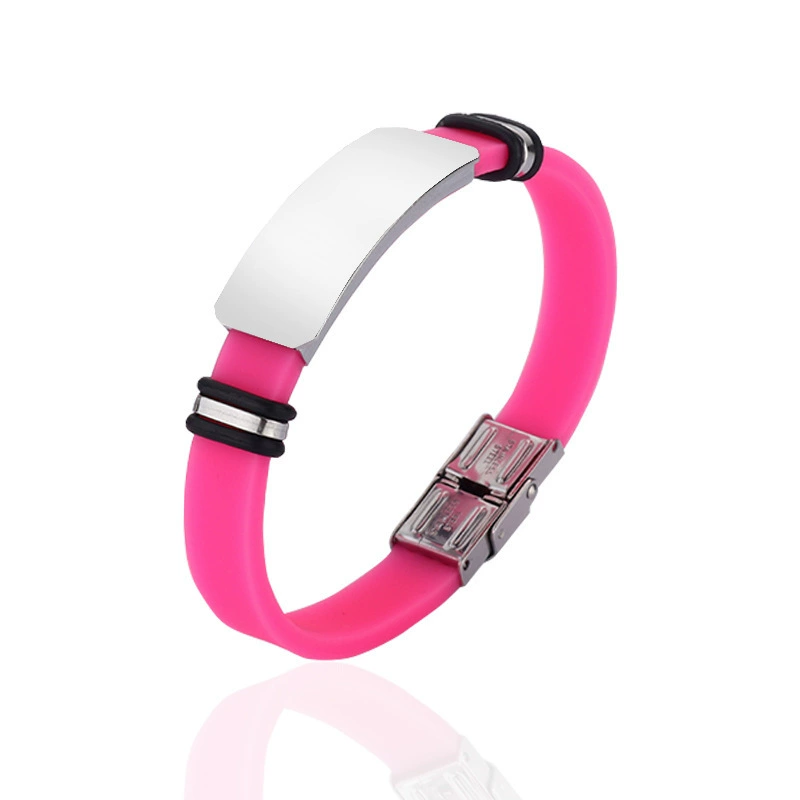 Фабрика Прямые поставки титана стали ювелирные изделия силиконовый Баскетбол Спортивный Браслет выгравированный логотип из нержавеющей стали пара браслет оптом